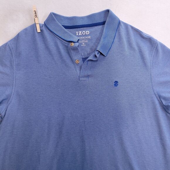 IZOD Advantage Performance Pullover Casual Polo Shirt Adult Mens Size XL Blue - Picture 1 of 9